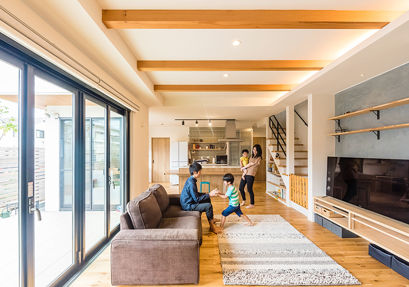 ワンフロアでつながる、スムーズな動線と家族の距離感