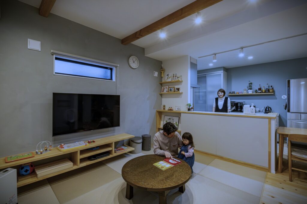 富士山が見える屋上のある家