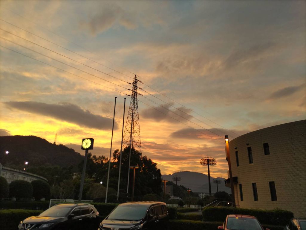 夕日をみながらウォーキング