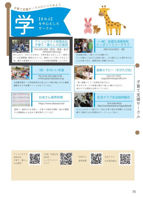 2023しずおかし子育てハンドブック掲載｜子育て暮らしの応援団アトリエサクラ有限会社