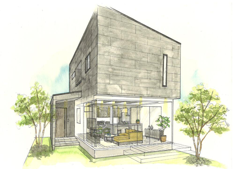 モールテックスキッチンのある家